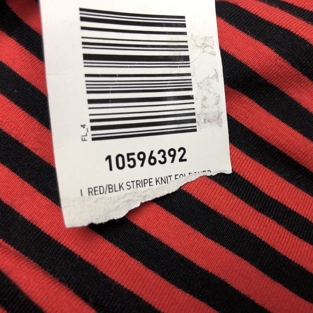 Torrid Pencil Skirt Size 00 Woman 10/12 Red Black Stripe Foldover Stretch Knit - Picture 7 of 9
